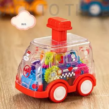 1 шт. Детская игрушка Press and Go Gear Car Toy для малышей 1, 2, 3 лет, светящаяся игрушка, инерционная машина, подарки на день рождения для детей, мальчиков и девочек