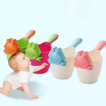 1 шт. Детская ложка для шампуня, в форме лягушки, насадка для ванны, совок для воды, подарки, принадлежности для купания детей розовый