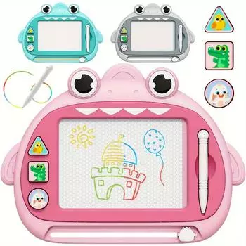 1 шт. Детская магнитная доска для рисования со штампами - доска для письма каракулями для детей, развивающая обучающая игрушка, АБС-смолы для мальчиков и девочек розовый