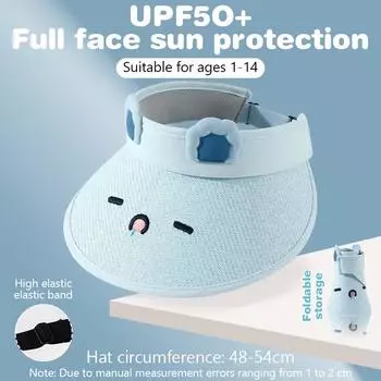 1 шт. Детская шапка-кролик, летняя соломенная складная козырек, милая регулируемая детская солнцезащитная шляпа для мальчиков и девочек, детская кепка 54CM розовый