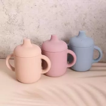 1 шт. Детская силиконовая поильник для кормления, подходит для младенцев и маленьких детей, портативная обучающая ручная поильник для питья, детские товары