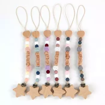 1 шт., детская соска-клипса, цепочка со звездами, любовь, дерево, безопасные прорезыватели, цепочки, пустышка, жевательные игрушки для прорезывания зубов, держатель для соски-пустышки