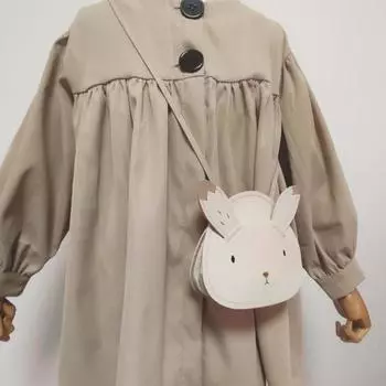 1 шт., детская сумка-мессенджер для девочек и мальчиков, модная сумка через плечо с мультяшным кроликом, портативная дорожная сумка для монет с зеркалом и кисточкой