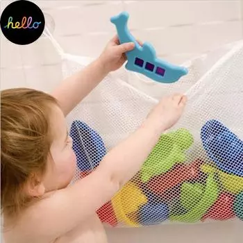 1 шт., детская ванночка для хранения игрушек на присоске, сетчатая сумка, органайзер для ванной комнаты, сетчатая складная подвесная сумка