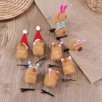 1 шт., детская заколка для волос Capibala Spring, пластиковая повязка на голову, рождественская шапка, заколка Capybara Duckbill, подарки, аксессуары для волос A2