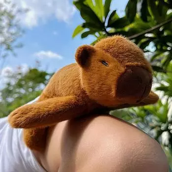 1 шт. детские игрушки подарок на день рождения кавайный капибара животное шлепок защелкивающийся браслет капибара плюшевый браслет на руку кольцо розовый