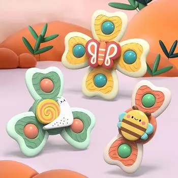 1 шт. детские мультяшные спиннеры игрушка ABS присоска волчок морское животное гироскоп снятие стресса детские игрушки для ванной