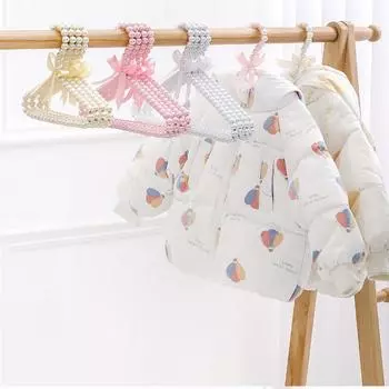 1 шт. детские вешалки для одежды, детские пластиковые вешалки с жемчугом, вешалка для детской одежды, мини-вешалки для домашних животных, шкаф, вешалка для детского пальто 20cm слоновая кость