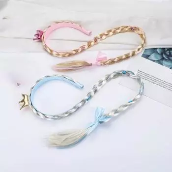 1 шт. Детский парик, повязка на голову в виде косы принцессы, для девочек, женщин, корона, снежинка, бант, милые кавайные аксессуары для волос