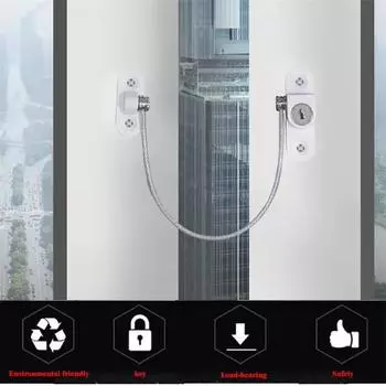 1 шт. Детский замок безопасности Детский замок для окон из нержавеющей стали с шурупами для фиксации детских защитных аксессуаров Защита безопасности чёрный