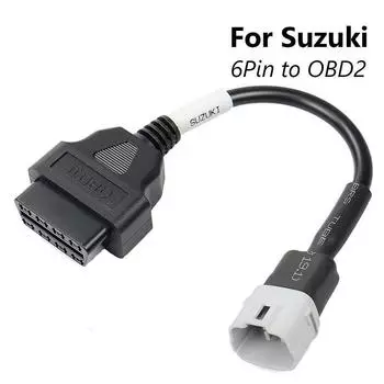 1 шт. диагностический кабель OBD для мотоцикла Suzuki 6Pin to 16Pin OBD2 диагностический сканер адаптер CHINA