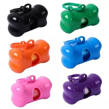 1 шт. диспенсер для мешков для какашек в форме кости, держатель для мешков для отходов для собак, пластиковый диспенсер для мусорных мешков, переносной чехол, переносной мешок для туалета зелёный