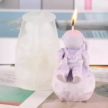 1 шт. DIY астронавт ароматерапевтическая свеча силиконовая форма лунное мыло астронавт шоколадный кубик форма ручная работа украшение для дома белый
