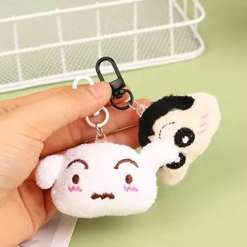 1 шт. DIY аксессуары мелок маленький плюшевый кулон японская маленькая белая собака мультфильм игрушка рюкзак сумка брелок
