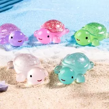 1 шт. DIY аксессуары Мини светящиеся в темноте черепахи украшения морская тематика аквариум акваскейп смола поделки настольное украшение для дома A3