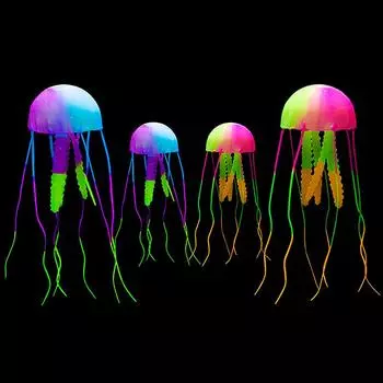 1 шт. DIY аксессуары светящиеся силиконовые поддельные медузы искусственные украшения для аквариума украшения ландшафтного дизайна as the picture
