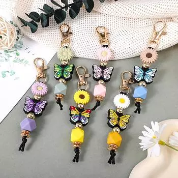 1 шт. DIY мультяшный ключ красочный брелок-бабочка соответствующий брелок-бабочка кулон ручной работы
