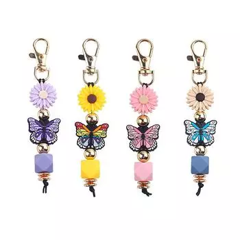 1 шт. DIY мультяшный ключ красочный брелок-бабочка соответствующий брелок-бабочка кулон ручной работы