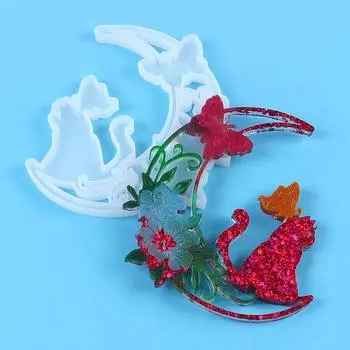 1 шт. DIY настенный подвесной лунный кот домашний орнамент хрустальные капельные ремесла формы силиконовые формы