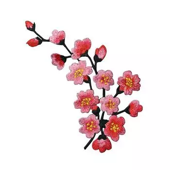 1 шт. DIY Одежда Джинсы Пальто Аксессуары Цветы Вишни Нашивки Аппликация Утюгом Цветочная Нашивка