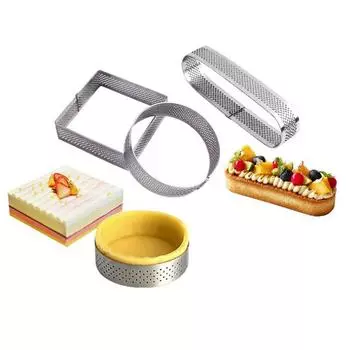 1 шт. DIY овальное кольцо для тарталеток перфорированное кольцо для выпечки кондитерское кольцо из нержавеющей стали кольца для торта французские десерты выпечка тарталеток кольцо