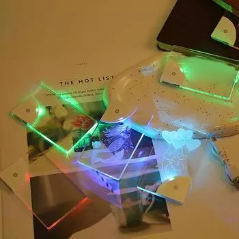 1 шт. DIY подарок для парня подарок папе светодиодный пустой акриловый светящийся свет визитки прозрачный имя табличка доска питание от батареи