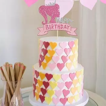 1 шт., DIY, розовая корона для девочек, Барби, принцесса, топперы для торта, декор для дня рождения, вечерние поставки