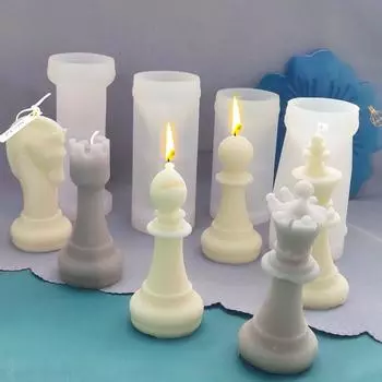1 шт. DIY силиконовая форма для свечей, шахматы, 3D-формы из смолы, креативная утварь для выпечки шоколада, набор для домашнего мыла, украшение дома
