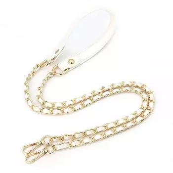 1 шт., DIY сумка-цепочка, сумка-цепочка, аксессуары, плечевой ремень из искусственной кожи, регулируемая длина белый/золотой