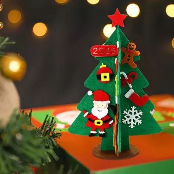 1 шт. DIY войлочная рождественская елка, рождественские украшения для дома, рождественские украшения на Новый год 2024, рождественские подарки для детей в стиле Санта-Клауса