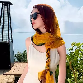 1 шт. Длинная коса модный платок многоцветный хиджаб этнический стиль тюрбан шляпа инновационные плетеные мягкие повязки на голову химиотерапия шапочка синий