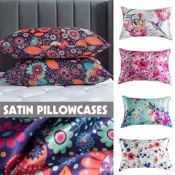 1 шт. Длинная наволочка для постельного белья, атласная наволочка для тела, наволочка с цветочным принтом, размер King Queen 20X26in Single