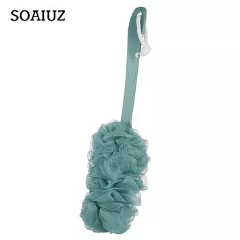 1 шт., длинная ручка, подвесная мягкая сетчатая задняя щетка для ванны, душа, скруббер, губка для ванной комнаты, щетка для душа розовый