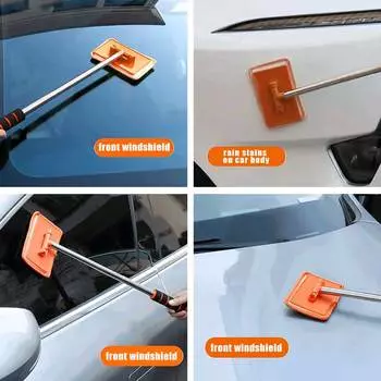 1 шт. Длинная ручка телескопическая щетка для чистки лобового стекла автомобиля бытовая щетка для удаления пыли со стекла аксессуары для мытья оранжевый