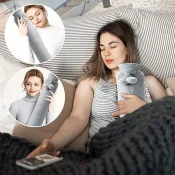 1 шт. длинная сумка для грелки со съемной крышкой, очень длинная резиновая грелка для талии, рук и ног 53CM синий