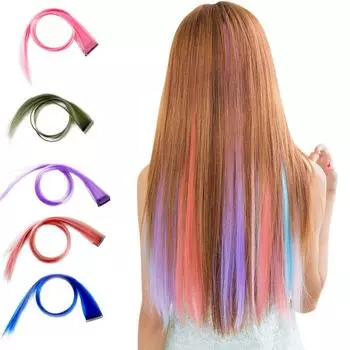 1 шт длинные прямые волосы синтетические цветные волосы невидимые накладные волосы цветные аксессуары для волос