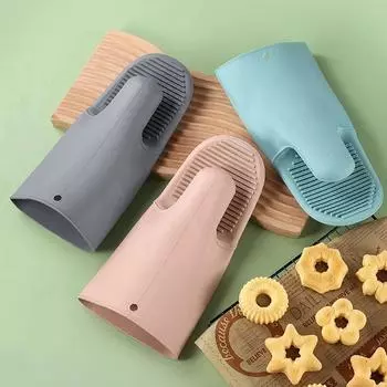 1 шт. длинные утолщенные перчатки для духовки, термостойкие перчатки для микроволновой печи, силиконовые перчатки для барбекю, выпечки в горячем горшке, прихватки для приготовления пищи