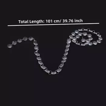 1 шт. Длинные восьмиугольные бусины с серебряными кольцами, крючки, хрустальная люстра, цепочка, гирлянда для прозрачной хрустальной занавески с бусинами