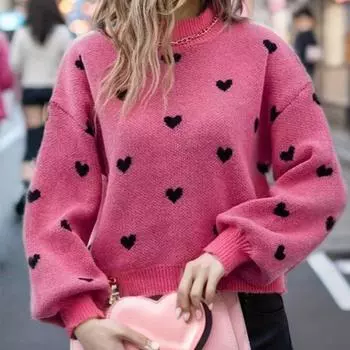 1 шт. Длинный рукав свободный осенне-зимний повседневный свитер из полиэстера джемперы вязаные топы пуловер M