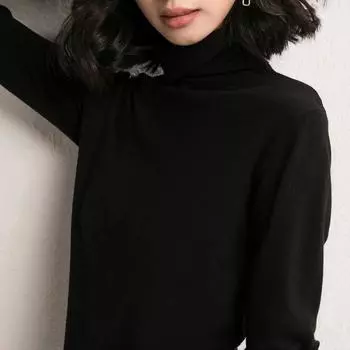 1 шт. длинный рукав тонкий джемпер женский зимний теплый водолазка свитера пуловер вязаные топы XL