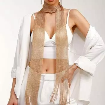 1 шт. Длинный узкий сувенир для вечеринки в винтажном стиле ожерелье с кисточками вязаный шарф шейный платок пояс галстук яркий чокер реквизит для фотосессии