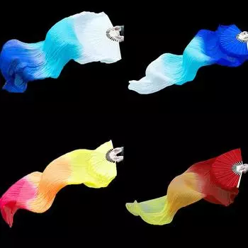 1 шт. длинный веер для танца живота длиной 150 см, имитация шелка, градиентный цвет, реквизит для занятий танцами 1.5m