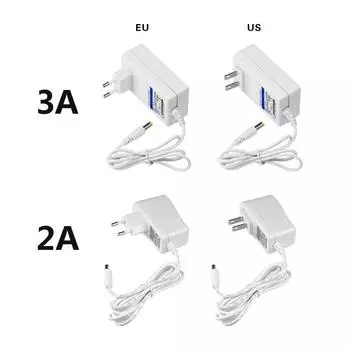 1 шт. для 5050 2835 SMD светодиодная лента, источник питания постоянного тока 12 В, 2 А, 3 А, адаптер питания 5,5 мм x 2,5-2,1 мм, 110 В, вилка стандарта США/220 В, вилка европейского стандарта 2A US Plug