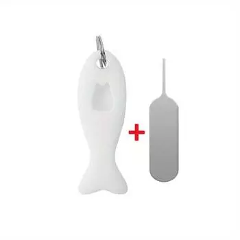 1 шт. для извлечения SIM-карты иглы держателя штифта лотка открытого мобильного телефона футляра для хранения SIM-карты инструмент для извлечения с брелком белый