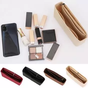 1 шт. для косметички, сумка для хранения, сумка-вставка, портативный вкладыш, фетровый органайзер, органайзер для макияжа 19*5*10