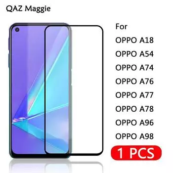 1 шт. для OPPO A78 4G стекло полное покрытие Защитная пленка для экрана закаленное стекло для OPPO A18 A54 A74 A76 A77 A94 A96 A97 A98 5G OPPO A54 5G