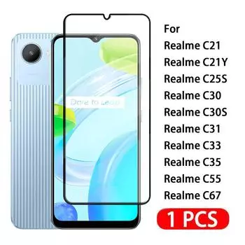 1 шт. для Realme C55 C53 C30 C30S C63 C65 C67 Защитное стекло для экрана Realme C35 C31 C25S C21 C21Y закаленное стекло Realme C21