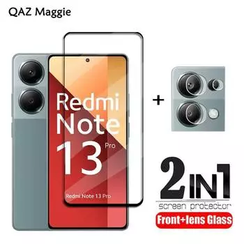 1 шт. для Redmi Note 13 Pro стекло защитная пленка для экрана с полным покрытием закаленное стекло + пленка для объектива камеры Redmi Note 13 4G