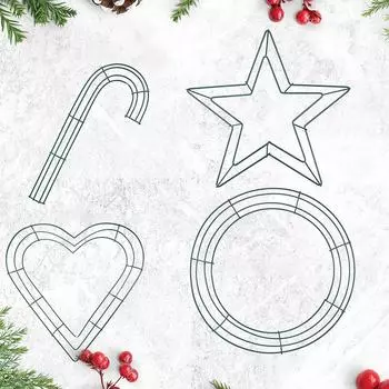 1 шт для Рождества Хэллоуин DIY Цветочная гирлянда металлический венок рамка кольцо сердце звезда круг форма