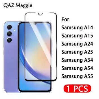 1 шт. для Samsung Galaxy A25 Защитное стекло для экрана закаленное стекло для Samsung A14 A15 A24 A34 A35 A54 A55 5G пленка Samsung A14 5G